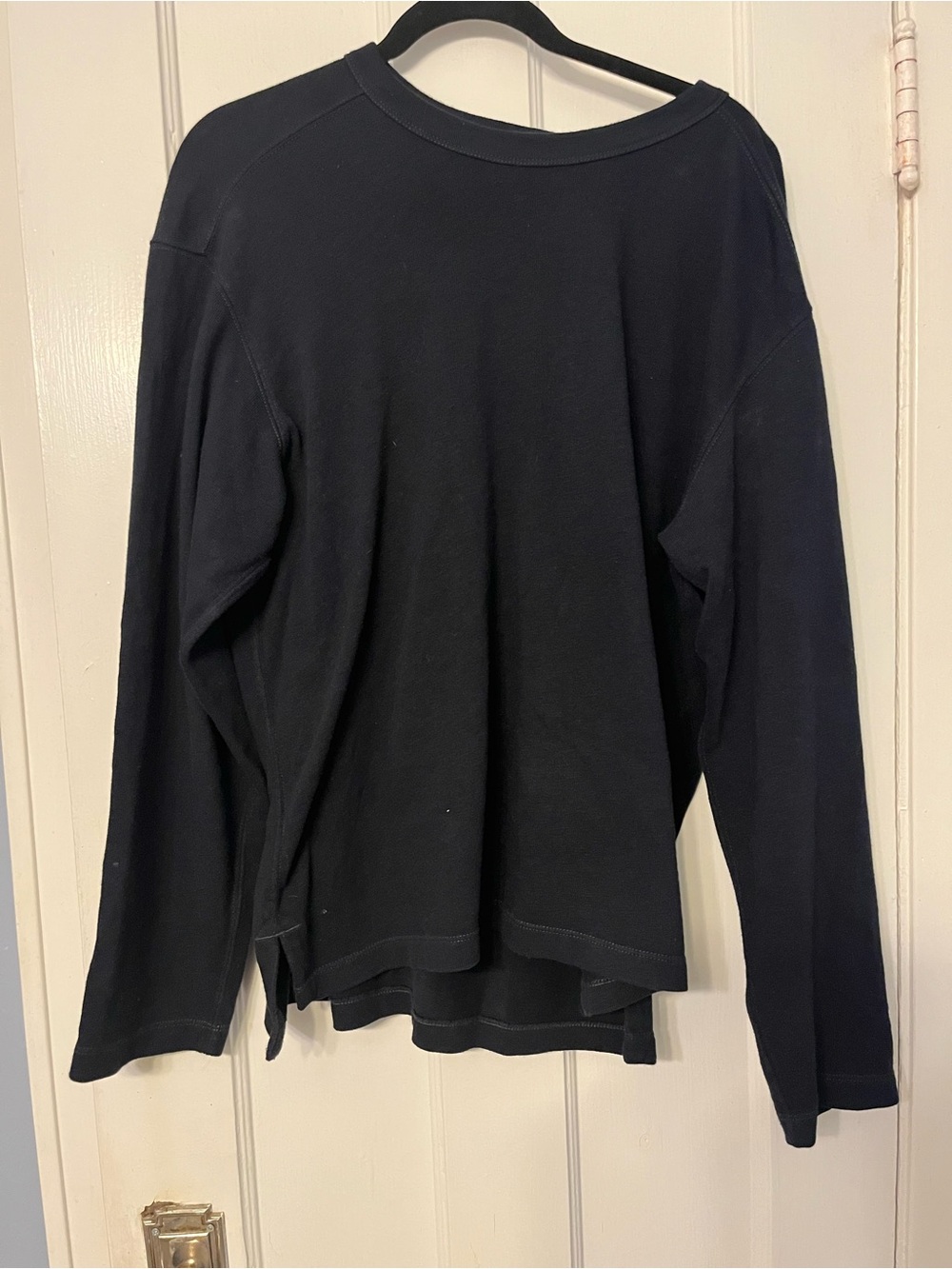 Men's Buck Mason Field Spec Rugby Crew Cotton Long Sleeve Cotton Shirt Navy